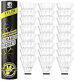 Badminton Birdies Nylon Feather Bedminton Shuttlecocks - Plastic Birdie Ball for Indoor Outdoor Matches Baseball Practice Highly Stable & Durable Set for Beach Racket Games Playground Backyards