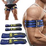 Occlusion Training Bands - 4 Pack Booty Bands Blood Flow Restriction Bands for Arm Muscle Legs & Hip Building Without Heavy Weight Lifting, Fast Muscle Growth - Blue (4, Blue)
