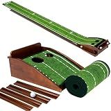 Putting Green Indoor Mat Outdoor Golf Putting Mat with Automatic Ball Return - Ideal for Home, Office, and Outdoor Use