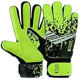 EFAH SPORTS Soccer Goalkeeper Gloves for Kids Boys Children Youth Football Goalie Gloves with Super Grip Protection Palms (Size 5 Suitable for 9 to 12 Years Old, Fluorescent Yellow)