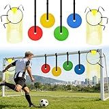 6 Pcs Football Target Net Set Soccer Goal Targets with Adjustable Straps, Corner Soccer Train Goal for Shooting Accuracy Training Top Bins Soccer Target Goal for Lacrosse, Hockey, Football