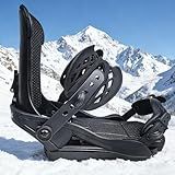 NEUWEABY Snowboard Bindings for Men & Women, Ultra-Lightweight All-Mountain & Freestyle Bindings, Universal bindings disc and Hardware for Beginner to Intermediate, Black Medium