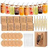 70 Pcs/10 Sets Employee Appreciation Gifts Bulk, Team Gifts | Gifts Glass Cups with Coasters, Straws, Gift Bags, Notebooks, Pens, Christmas Gift for Teachers, Nurses and Staff, Office