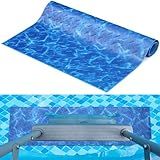 Drydiet Pool Step Mat Above Ground Ladder Mat, Swimming Protective Nonslip Step Pad with Texture, Pool Essentials Accessories for Floor Liners and Stairs, Water Ripples Pattern (36 x 9 Inch)