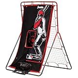 Franklin Sports Baseball Pitching Target and Rebounder Net - 2-in-1 Switch Hitter Pitch Trainer + Pitchback Net - Pitching Target with Hitter + Strikezone