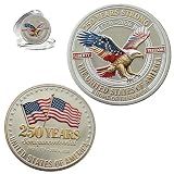 USA 250th Anniversary Commemorative Coin, Double-Sided American Collectible Challenge Coin, 1776-2026 Patriotic 5th of July, USA for Independence Day & Coin Collectors(Style 1)