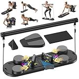 MOVOCA Pilates Board, Foldable Pilates Reformer Equipment with Timer,Multi-Purpose Portable Pilates Reformer Machine Home Pilates Kit for Home Workout, Fitness, Exercise, Abs, Core Equipment
