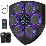 TGLLM Music Boxing Machine, Wall Mounted Boxing Machine with Gloves, Smart Music Punching Target for Kids Adult, LED Electronic Boxing Workout Machine with 9 Modes & 9 Speeds