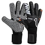 Rinat Kratos-Prime Goalkeeper Gloves – Super Softy XP Latex | Negative Cut | Impact-Absorbing | Adjustable Strap | Elastic Wristband | Breathable & Durable (Black, 7)