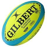 World Rugby Shop X Gilbert G-TR4000 Rugby Ball Size 5 - Durable Rugby Equipment - Triangular Surface Grip - 3 Ply Construction - Fluro