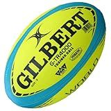 World Rugby Shop X Gilbert G-TR4000 Rugby Ball Size 5 - Durable Rugby Equipment - Triangular Surface Grip - 3 Ply Construction - Fluro