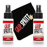 Grip Spritz - Basketball Court Shoe Grip Spray - Shoe Traction Enhancer - Elongates Shoe Life and Increase Performance - Year Round Bundle - Two Bottles of Sneaker Grip Spray Towel Clear