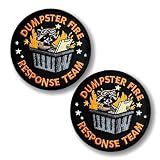 2 PCS Funny Raccoon DIY Hook Loop Patch,Dumpster Fire Response Team Tactical Military Embroidered Emblem Patches for Backpacks Jackets Bags Vest Harness Clothes Vest Helmets Jeans Hats