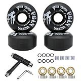 LONTOHCE Skateboard Wheels 52mm 95A, Black, with Tool Set