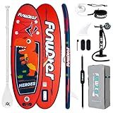 FunWater SUP Inflatable Stand Up Paddle Board Ultra-Light Inflatable Paddleboard with SUP Accessories, Fins, Adjustable Paddle, Pump, Backpack, Leash, Waterproof Phone Bag (Little Dinosaur-Kid)