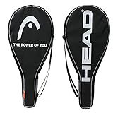 HEAD Tennis Racquet Cover Bag - Lightweight Padded Racket Carrying Bag w/ Adjustable Shoulder Strap,Black / White, 1 Racket