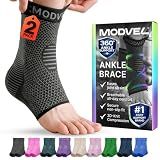 Modvel Foot & Ankle Brace Socks for Sprained Ankle Compression Sleeve - Foot Support for Women & Men - Tendonitis & Arthritis Ankle Brace Sports Running, Torn Ligaments & Women Stabilizing Ankle Wrap