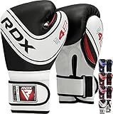 RDX Kids Boxing Gloves, 6oz 4oz Junior Training Mitts, Maya Hide Leather Ventilated Palm, Muay Thai Sparring MMA Kickboxing Fighting, Punch Bag Speed Ball Focus Pads Punching Workout
