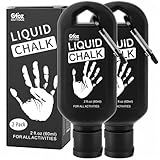 OUTTDOZ Liquid Chalk 2 Pack, 2 oz Gym Chalk with Carabiner Bottles & Retail Box, Mess-Free Sweat-Resistant Grip for Weightlifting, Gymnastics, Rock Climbing (2 Pack, 2 oz)
