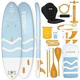 HUIIKE Inflatable Paddle Board for Adults with Accessories Included, Oar, Fins, Pump. Stand Up Paddleboard Great Stability and Resistance. 10’ x 33" x 5.9", Maximum Load 286 lb