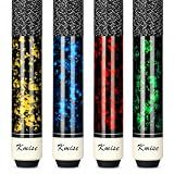 Kmise 4-Piece 58 Inch FAS Canadian Maple Pool Cue Set, 18 19 20 21 0z