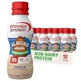 Premier Protein Non-Dairy Plant Based Almondmilk Protein Shake, Vanilla, 20g Protein, 5g Sugar, Gluten-Free, 11.5 Fl oz (12 Pack)