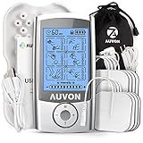 AUVON Rechargeable TENS Unit Muscle Stimulator, 24 Modes 4th Gen TENS Machine with 8pcs 2"x2" Premium Electrode Pads for Pain Relief