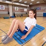 Klyyo Clyro Curl-up Mat for Fitness Test, 48 x 24 x 0.3" NBR Sit-up Testing-Mat with 3 in & 4.5 in Guide Lines, Non-slip Exercise Mat with Carry Strap for PE Class Schools and Home Training