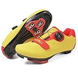 Cycling Shoes, Unisex Delta Cleats Compatible, Indoor Peloton and Outdoor Road Bike Shoes for Men and Women Yellow