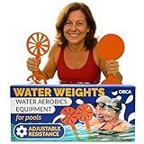 Pool Paddle Water Aerobics Equipment | Adjustable Resistance Pool Exercise Equipment for Adults, Swim Paddles Water Weights Dumbbells for Aquatic Exercise, Aqua Weights for Men & Women Workout Gear