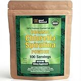 Good Natured Organic Spirulina and Chlorella Powder 50/50 Mix - 3 Month Supply - Vegan & Non-GMO Chlorella and Spirulina Powder