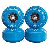 FREEDARE Skateboard Wheels 52mm and Bearings, Spacers Installed 92A Wheels(Blue,Pack of 4)