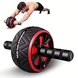 Ab Roller Wheel - Core & Chest Muscle Training Wheel, Abs Workout Equipment, Fitness Equipment for Home Gym, Wider Ab Machine with Knee Pad Accessories (Black)