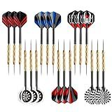 Accmor Metal Tip Darts, Steel Tip Darts, 14 Grams Professional Metal Darts, Darts Metal Tip Set, Metal Darts for Dartboard, 18 pcs ﻿
