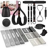 WALITO 15 PCS Pilates Kit, Adjustable Pedal Resistance Band with Handle, Figure 8 Resistance Band for Exercise Women, At Home Workout Equipment Set with Yoga Ball & Booty Bands for Full Body Gym