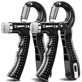 KDG Hand Grip Strengthener 2 Pack(Black) Adjustable Resistance 10-130 lbs Forearm Exerciser,Grip Strength Trainer for Muscle Building and Injury Recovery for Athletes