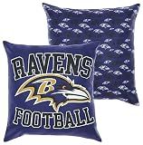 FOCO NFL 2 Pack Throw Pillow Cover 18 x 18, Baltimore Ravens