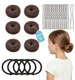 whisrvival 6pcs Small Hair Donut Bun Maker for Thin Fine Hair Won't Slip