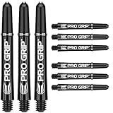 Target Darts Pro Grip Shafts – Set of 9 | Black, Medium-48mm | Dart Stems, Professional Darts Accessories, 2BA Shaft Multipack with Rings