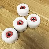 Jonscart Sport Skateboard Wheels Kit-4pcs 50mm X 35mm 83A White Soft Cruiser Wheels 8pcs High Speed Precision ABEC-9 Ball Bearings 4pcs Spacers