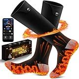 Heated Socks APP Control for Men Women, 6000mAh*2 Battery Heated Socks, Electric Feet Warmers Rechargeable Smart Foot Warmers Washable for Camping Fishing Cycling Skiing Skating Hiking Camping
