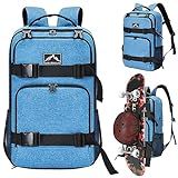 GoHimal Blue Skateboard Backpack, Laptop Bag - Multi-Sport Design for Men & Women, Modern, Anti-Theft