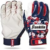 Franklin Sports Youth MLB Digi Camo Batting Gloves, White/Navy/Red, Medium