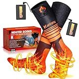 Heated Socks for Men & Women, 5000mAh Upgraded Rechargeable Heated Socks with 360° Heating, 4 Heat Settings, Battery Operated Machine Washable Foot Warmer for Hunting Hiking Ski Camping