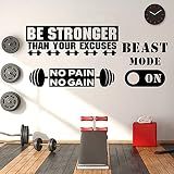 Zonon 3 Pcs Gym Wall Decals Motivational Exercise Fitness Workout Decor