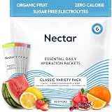 Nectar Hydration Packets - Electrolytes Powder Packets - Sugar Free & 0 Calorie - Organic Fruit Liquid Daily IV Electrolytes Powder for Dehydration Relief and Rehydration (Variety 30 Pack)