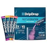 DripDrop Hydration Packets - Bold Variety Pack - Single Serve Electrolytes Powder Drink Mix - Watermelon, Berry, Lemon, Orange - Non-GMO, Gluten Free, Vegan - 32 Sticks