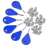 Tandefio 6 Pcs Surf Fin Key & 24 Pcs Screws for Surfing Kayak Surfboard Fin Replacement Install Remove Tool Accessories(Blue)