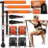 Pilates Bar Kit with Resistance Bands, Pilates Equipment, Multifunctional Pilates Bar for Women & Men, Pilates bar kit for for Hip, Back, Arm, Full-Body Workouts, Home Gym Strength Training Equipment