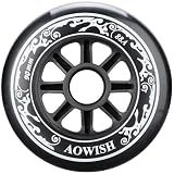 AOWISH 90mm Speed Inline Skate Wheels 90 mm Roller Blades Wheel 88A Outdoor Speed Skating Shoes Replacement Wheels, Black, Set of 4